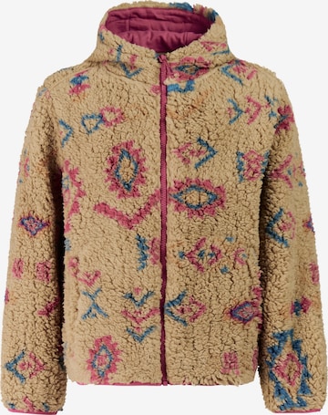 PROTEST Fleece jas 'PRTKylee JR' in Bruin: voorkant
