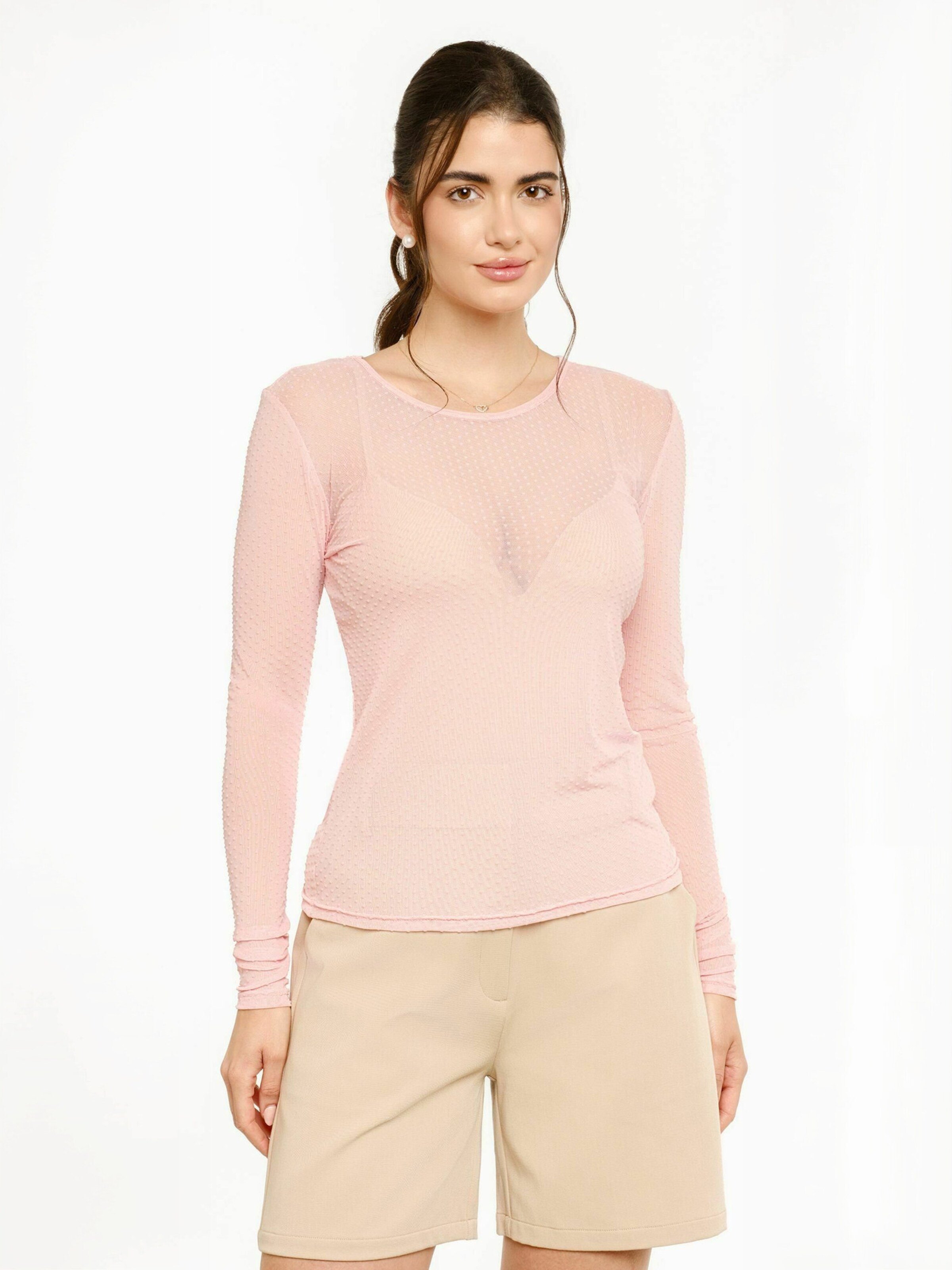 Liberte Essentiel Top ' MESH ' in Rood: voorkant