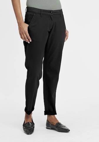 Oxmo Regular Chino Pants 'Doneta' in Black: front