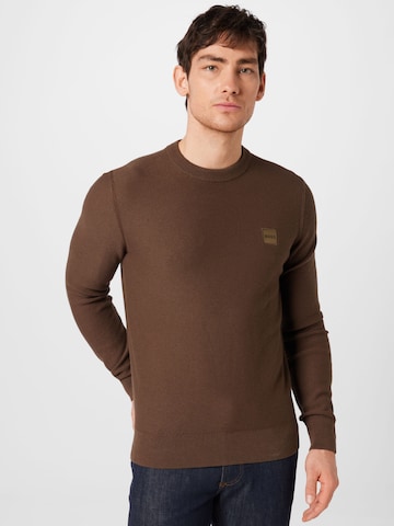 BOSS Sweater 'Katoural' in Brown: front