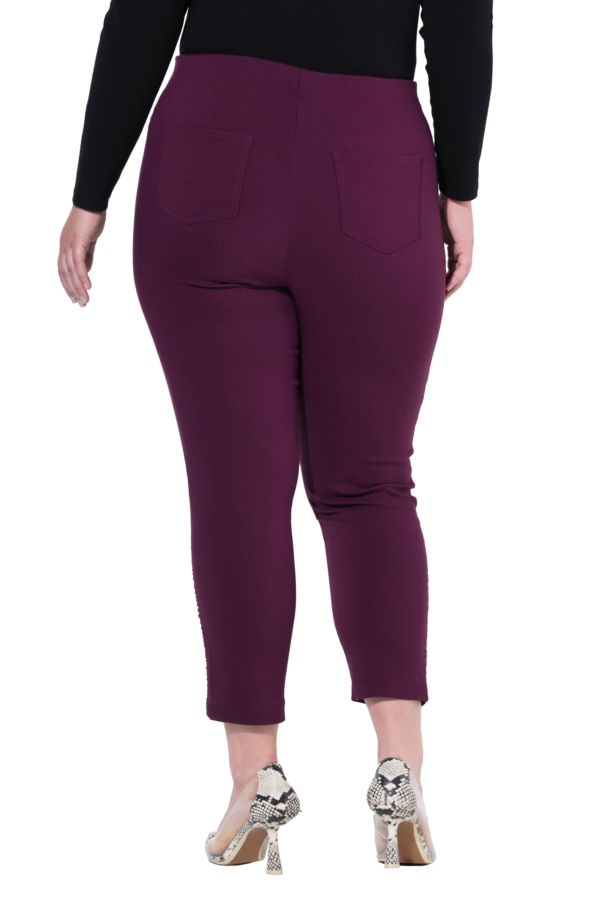 MIAMODA Slim fit Trousers in Purple