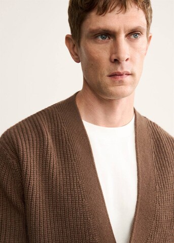 MANGO MAN Strickjacke 'Milano' in Braun