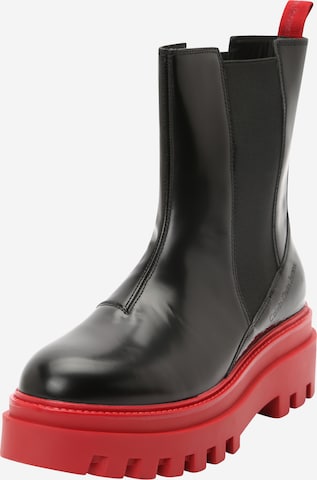 Calvin Klein Jeans - Botas Chelsea 'FLATFORM' en negro: frente