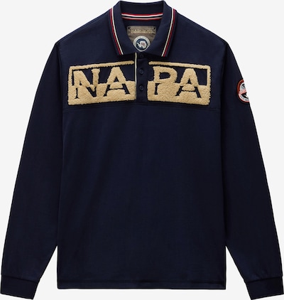 NAPAPIJRI Poloshirt 'ARCHIVE' in XS in beige / navy, Produktansicht