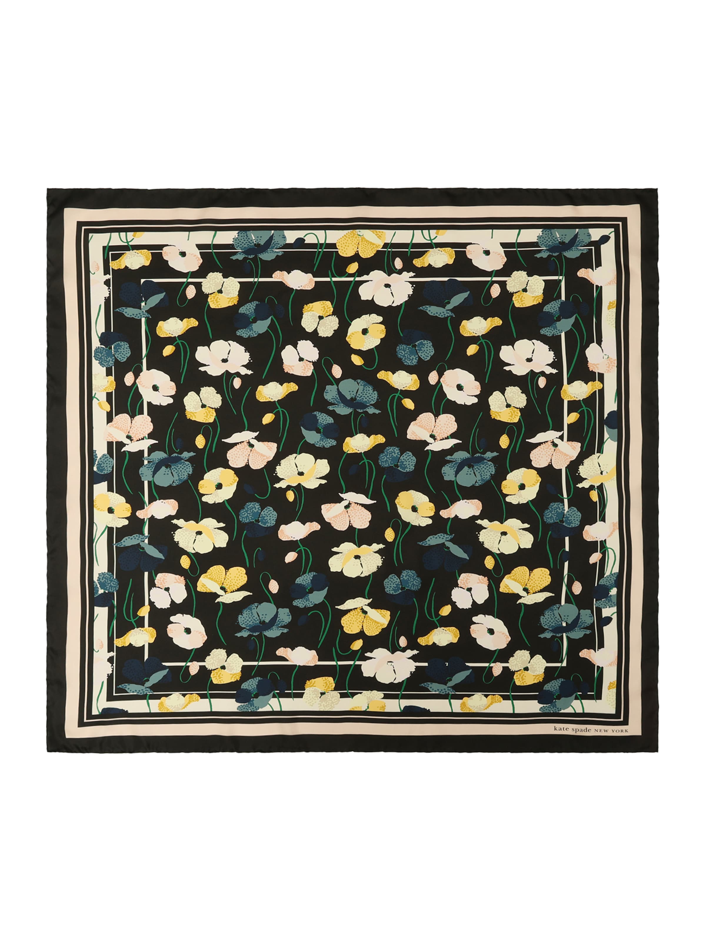 Foulard 'New York Poppy Garden' Kate Spade en noir : devant