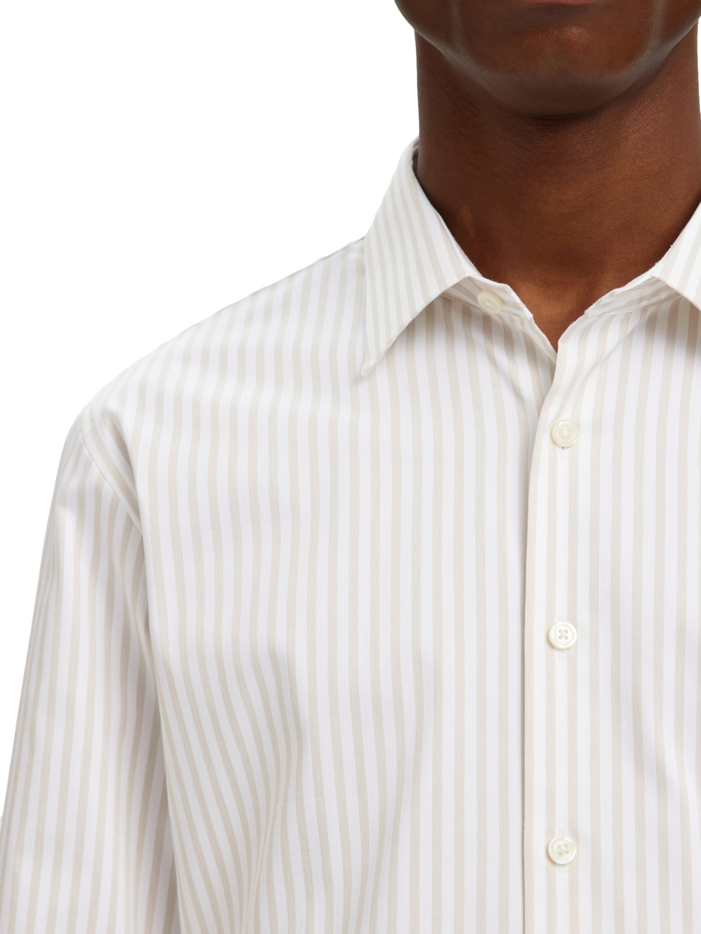 Coupe slim Chemise 'SLHFilip' SELECTED en beige