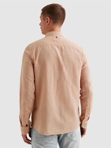 PME Legend Regular fit Skjorta 'Cotton/linen shirt with embroidered logo' i rosa