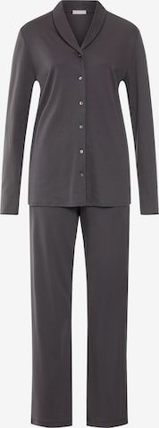 Hanro Pyjama ' Cotton Silk ' in Grijs: voorkant