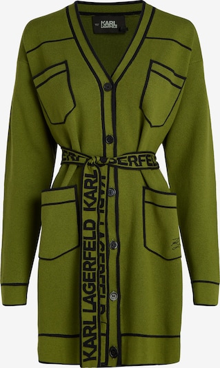 Geacă tricotată Karl Lagerfeld pe verde pin / negru, Vizualizare produs