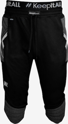 KEEPERsport Slim fit Workout Pants in Black: front