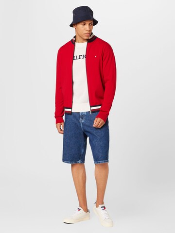 TOMMY HILFIGER Strickjacke in Rot