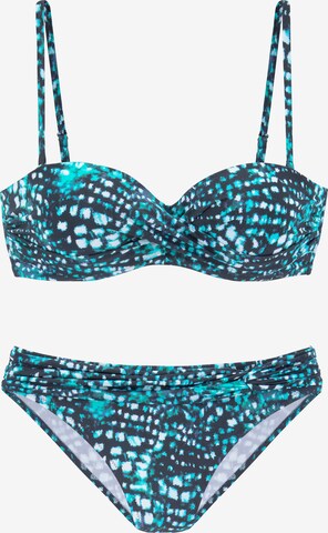 BRUNO BANANI Bandeau Bikini in Blue: front