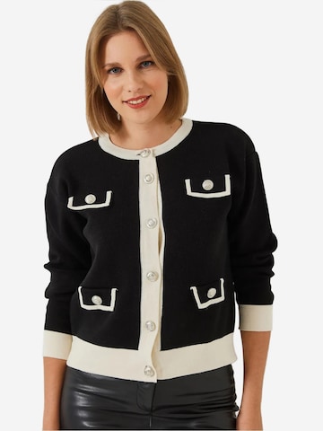 Bianco Lucci Gebreid vest in Zwart: voorkant