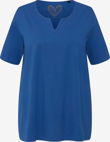 T-shirt Ulla Popken en bleu : devant