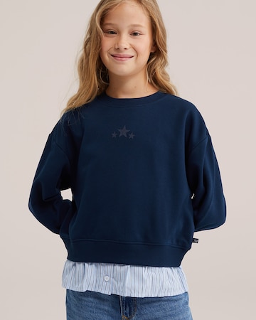 Sweat-shirt WE Fashion en bleu : devant