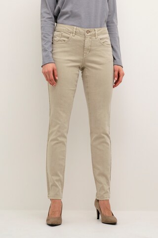 Coupe slim Jean 'Lotte' Cream en beige : devant