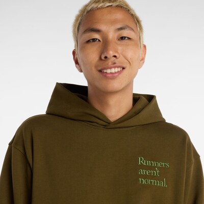 new balance Sweatshirt 'Athletics Runners Arent Normal' in Olive, Item view
