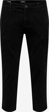 regular Pantaloni chino 'Avi' di Only & Sons in nero: frontale