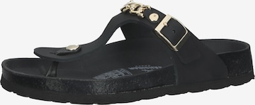 SANSIBAR T-Bar Sandals in Black: front