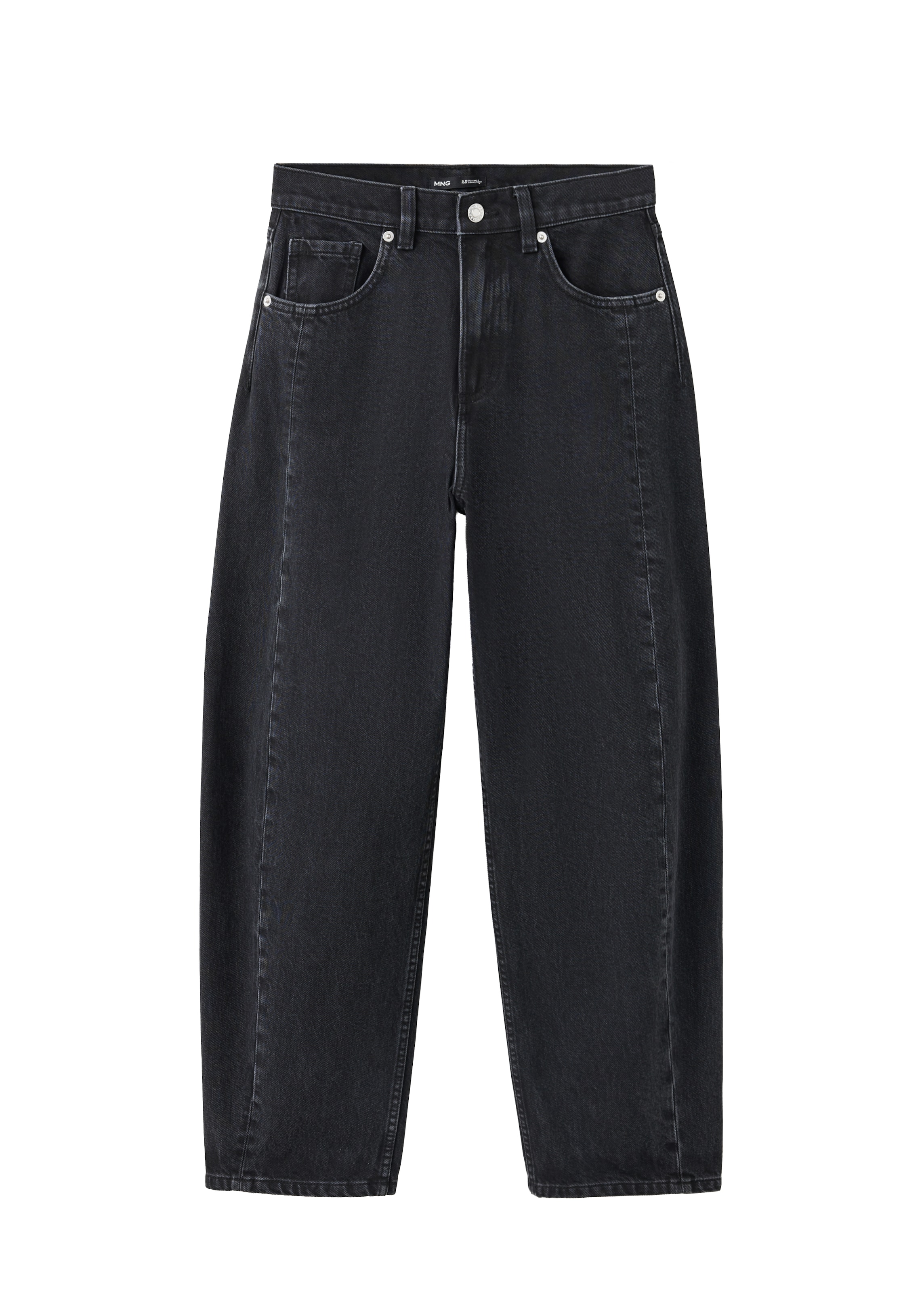 Barrel Jean 'SIMONE' MANGO en noir : devant