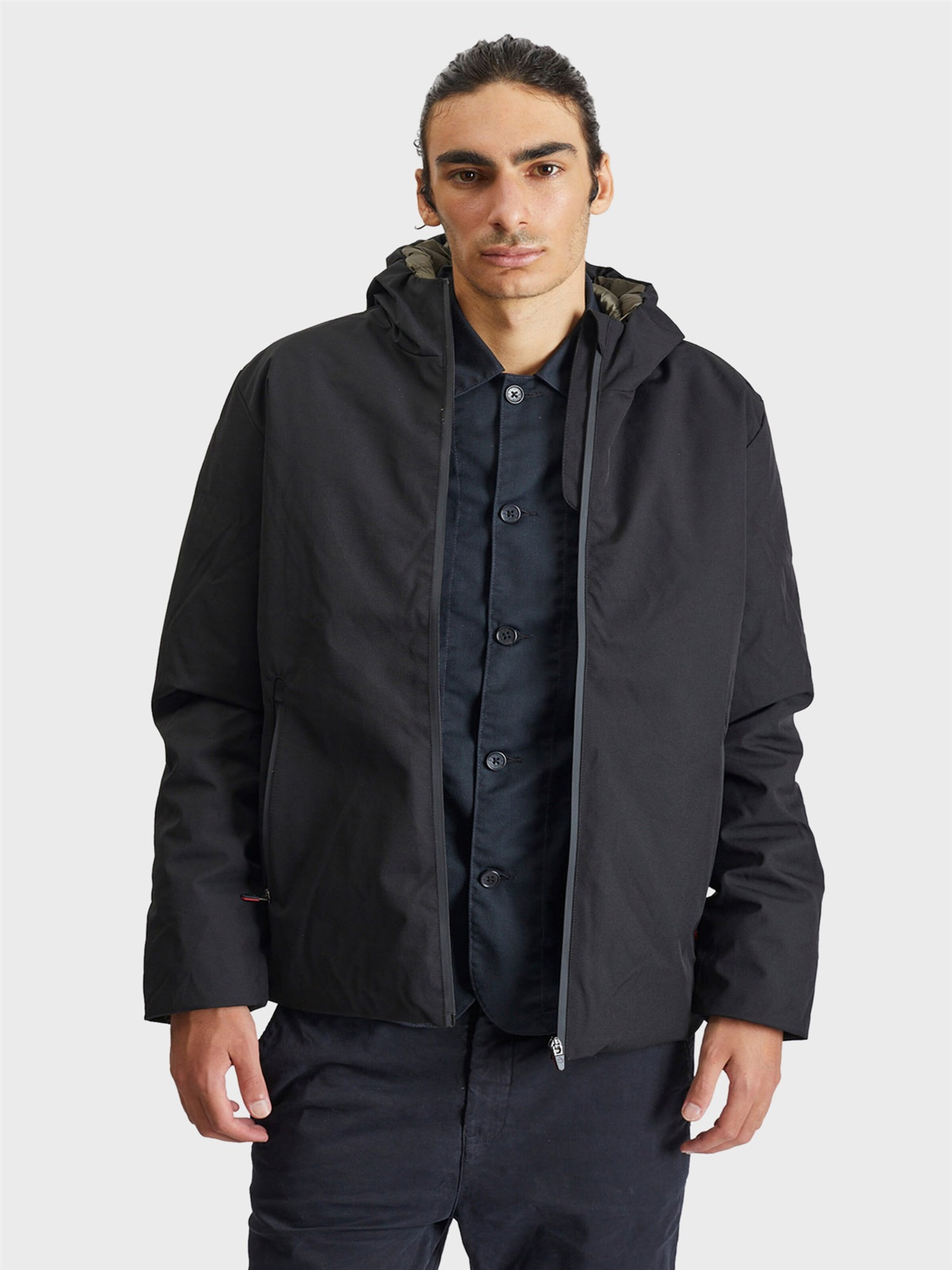 Canadian Classics Between-seasons parka ' CARIGNAN 2 ' in Black: front