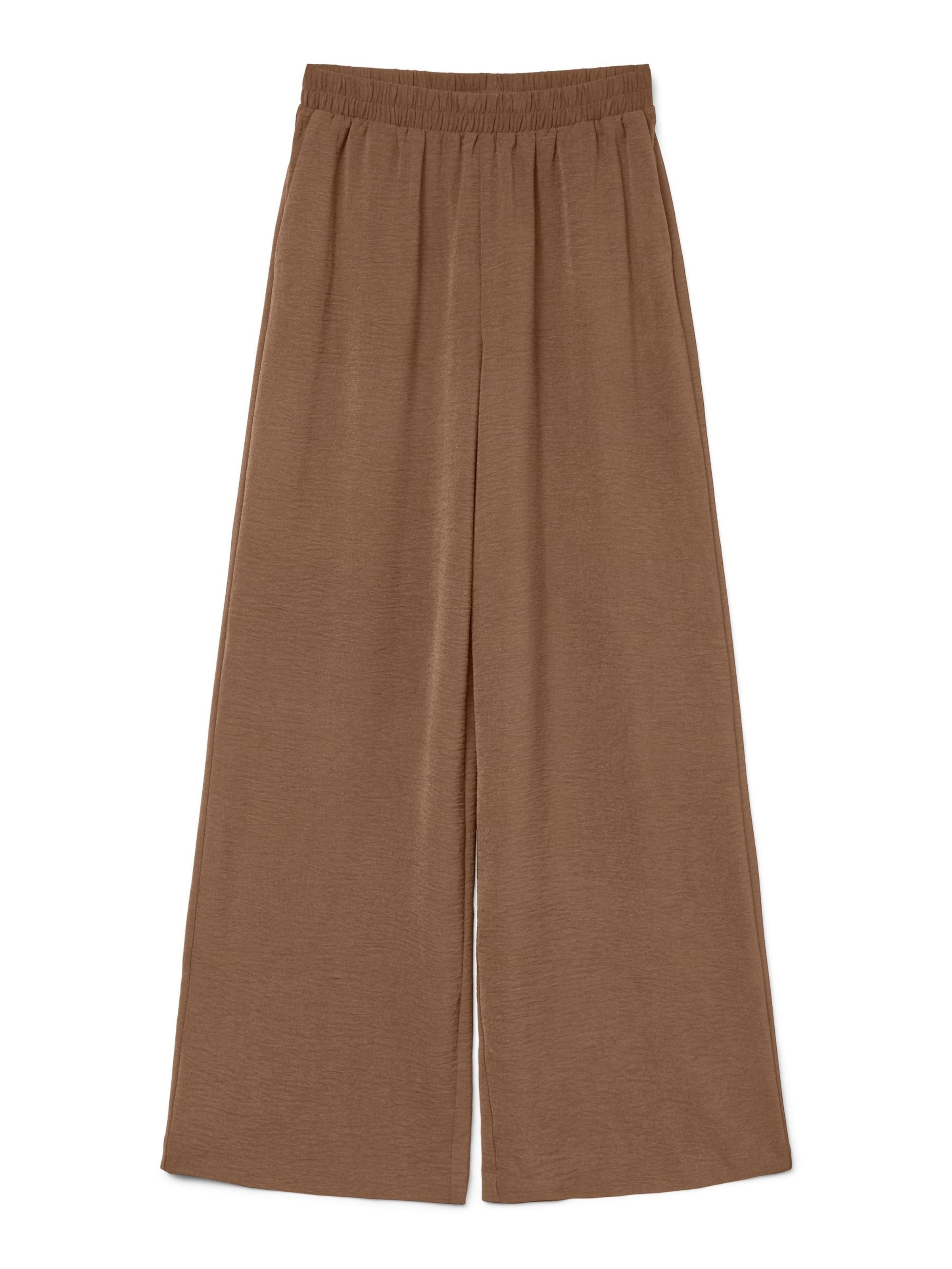 Vero Moda Curve - Pierna ancha Pantalón 'VMCALVA' en marrón: frente