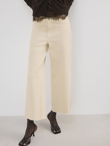 Wide leg Jeans 'CATHERIN' de la MANGO pe bej: față