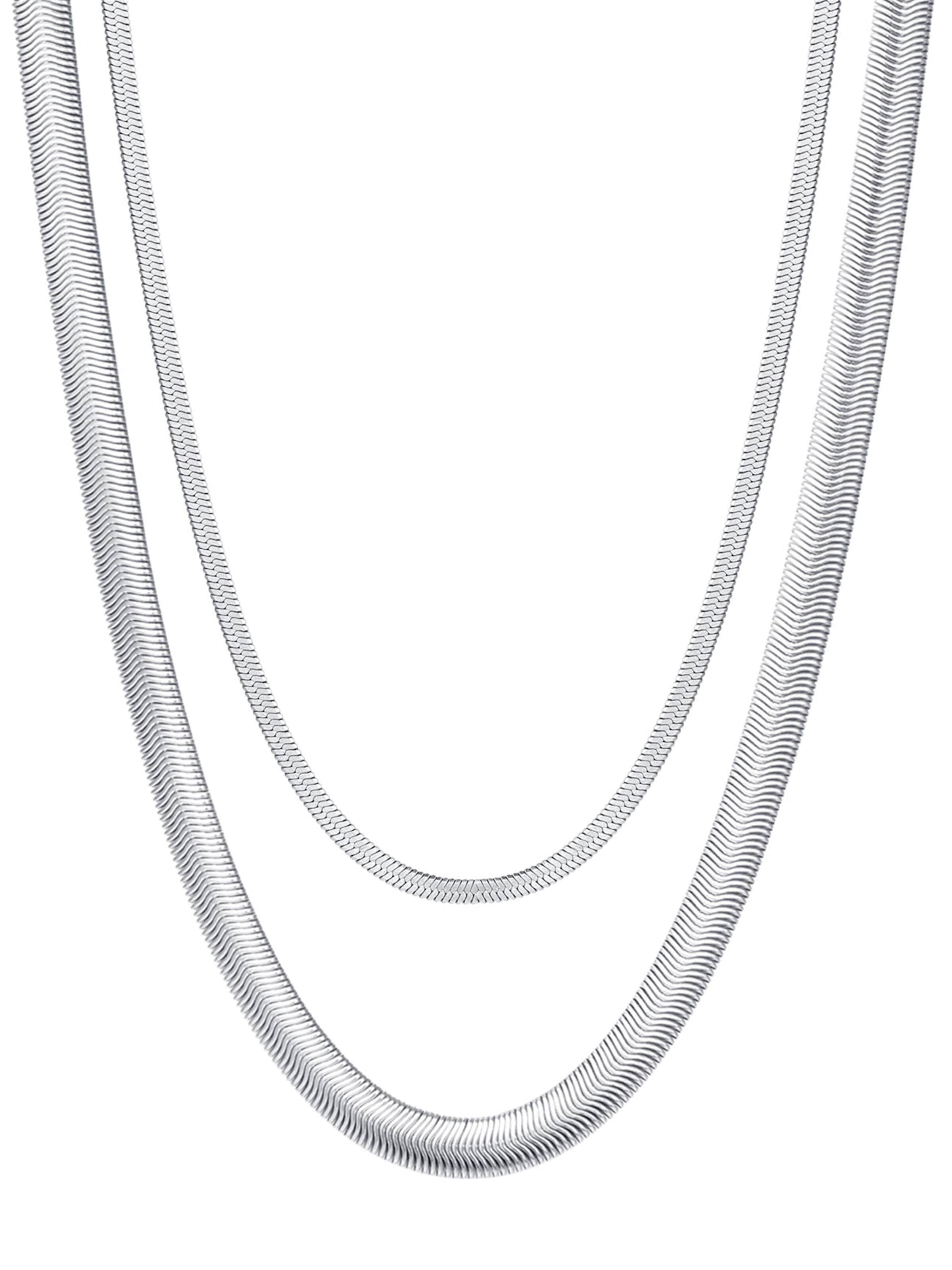 Hey Happiness Ketting 'Duologue' in Zilver: voorkant