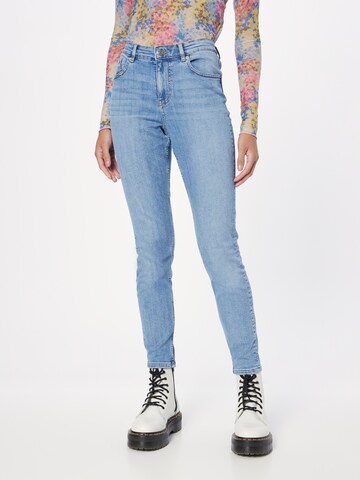 Coupe slim Jean Gina Tricot en bleu : devant