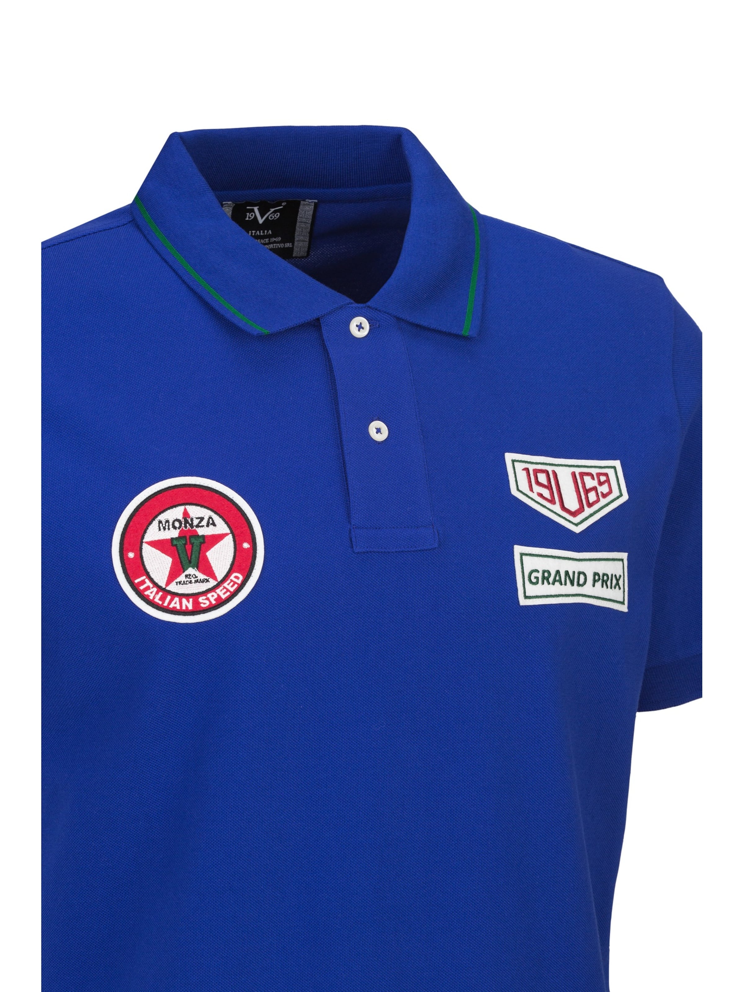 19V69 ITALIA Majica 'Emilio Racing' | modra barva