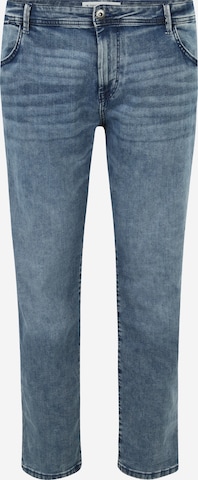 Jeans de la TOM TAILOR Men + pe albastru: față
