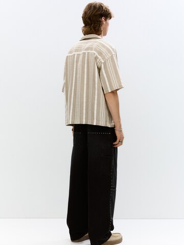 Pull&Bear Comfort fit Button Up Shirt in Brown