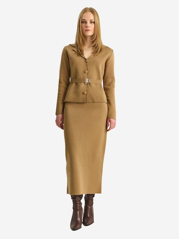Tailleur di Bianco Lucci in marrone: frontale