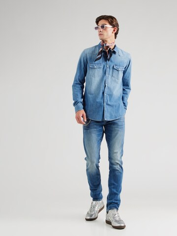 mėlyna Pepe Jeans Standartinis modelis Marškiniai