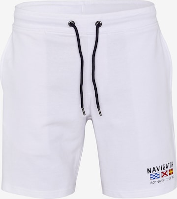 Navigator Regular Pants in White: front