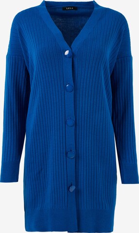 LELA Knit Cardigan in Blue: front
