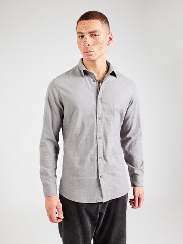 Coupe slim Chemise 'SLHOwen' SELECTED HOMME en gris : devant