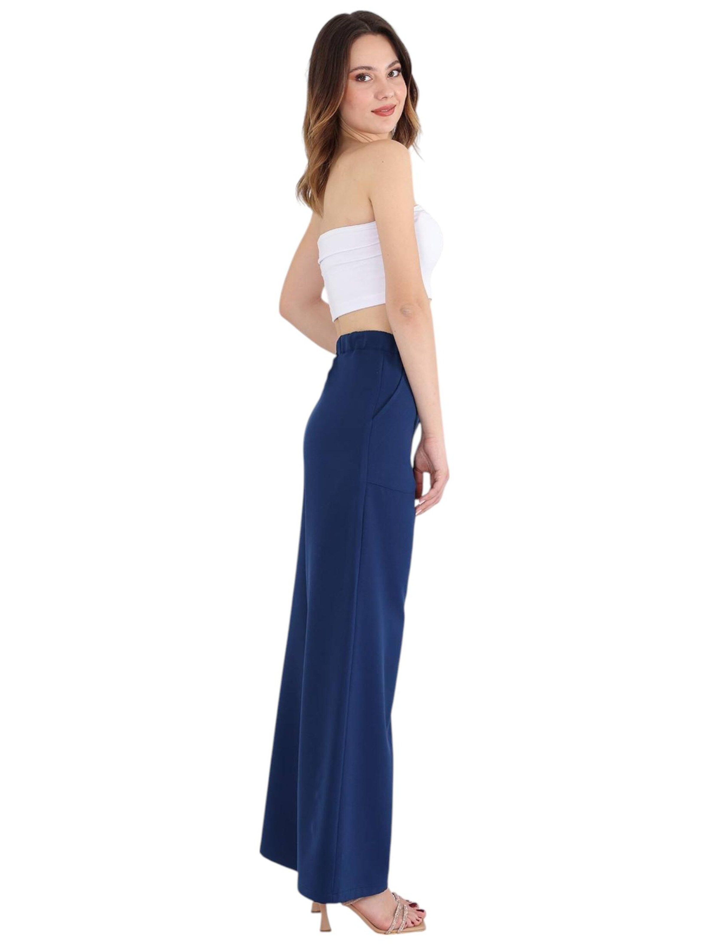 fashionshowcase Wide leg Broek 'ALIN' in Blauw