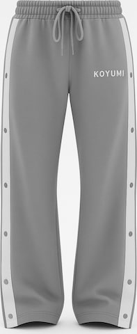 Koyumi Sporthose 'Druckknöpfen  mit weißen Streifen' in Grau: Vorderseite