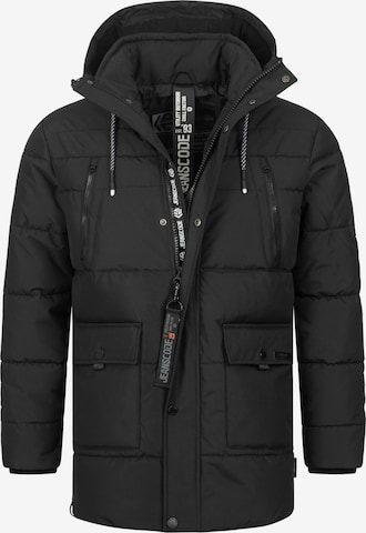 INDICODE JEANS Winterjacke 'Wess' in Schwarz: Vorderseite