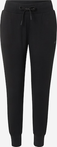 4F Tapered Workout Pants in Black: front