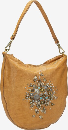 Campomaggi Handtasche 'Bella di Notte' in türkis / dunkelgelb / gold / silber, Produktansicht