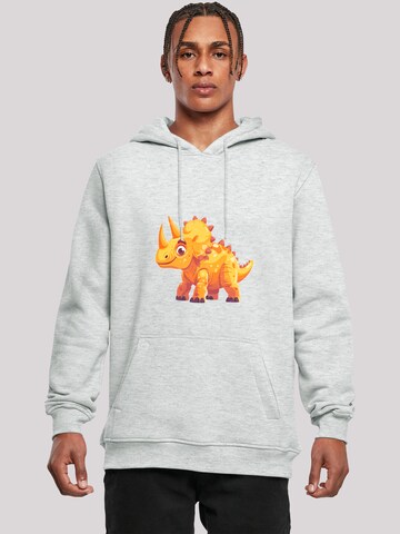 Sweat-shirt 'Süßer Triceratops Dinosaurier' F4NT4STIC en gris : devant