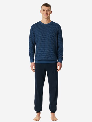 Pyjama long 'Comfort Essentials' SCHIESSER en bleu : devant