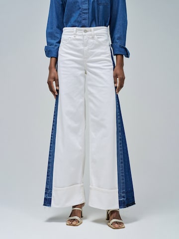 Salsa Jeans Wide leg Jeans 'Faith' in Wit: voorkant