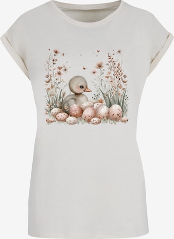 F4NT4STIC Shirt 'Ente Ostereier Blumen Küken' in Beige: front