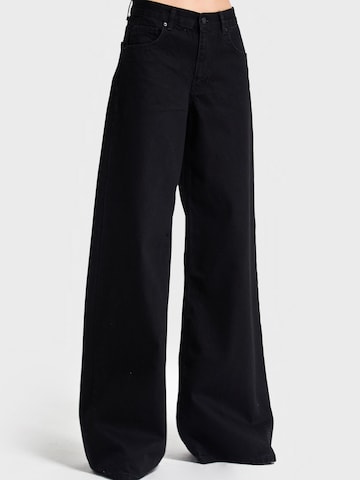 IT'S BASIC Wide leg Jeans 'Palazzo Mid Rise' in Black