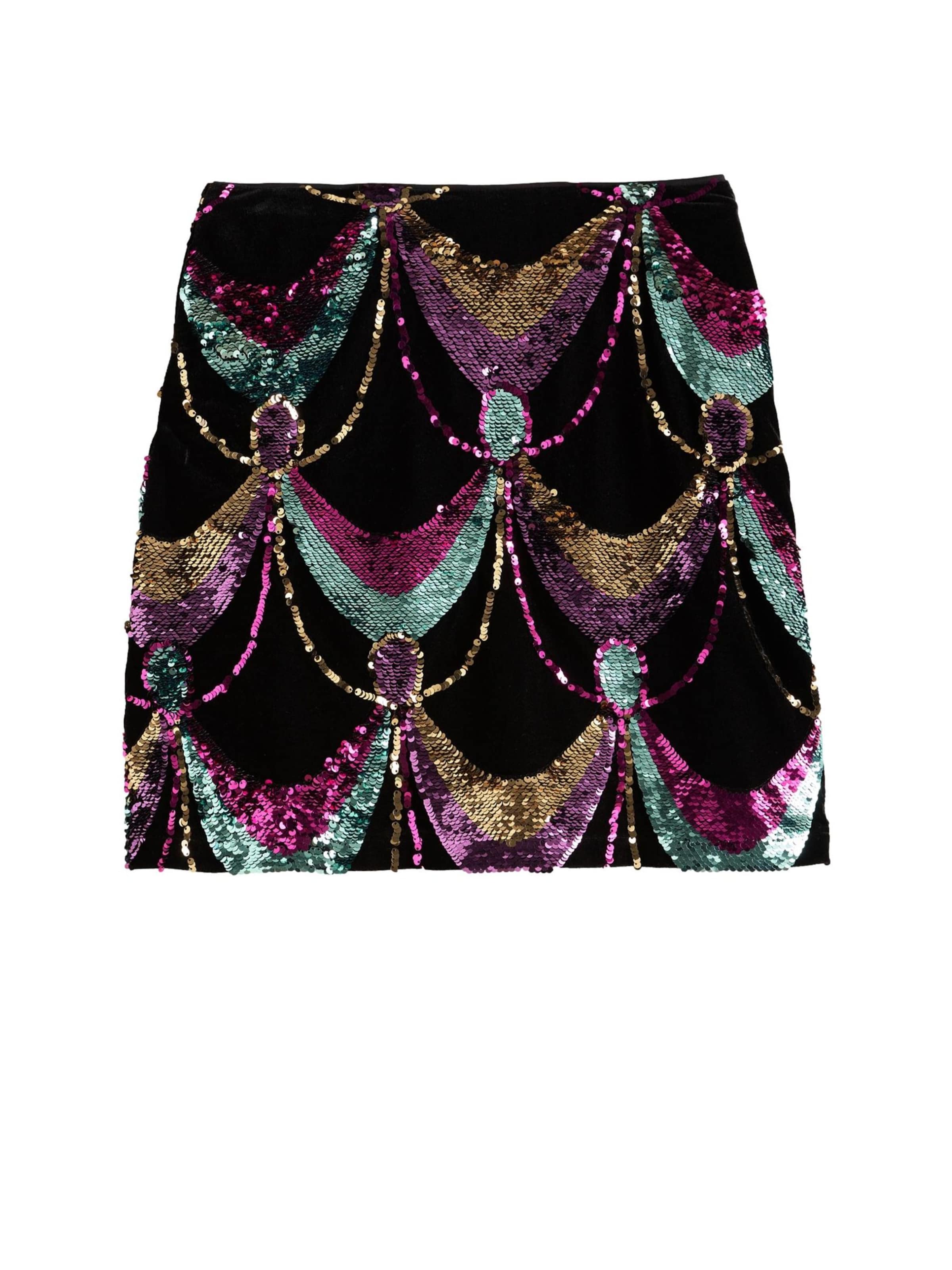 Gonna in 36 love & roses di colore turchese / oro / rosa / nero, Visualizzazione prodotti