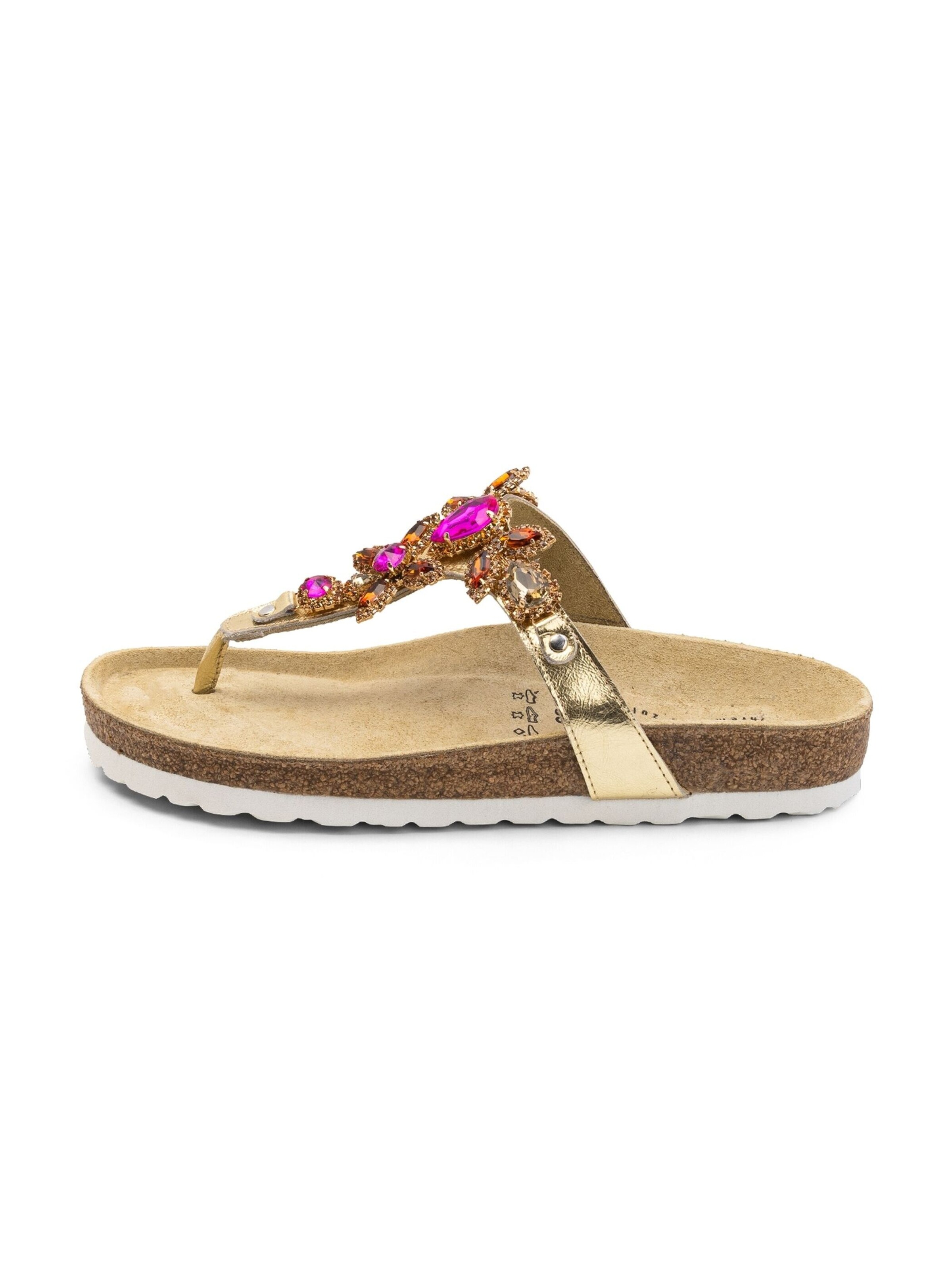 VITAFORM T-Bar Sandals in Gold