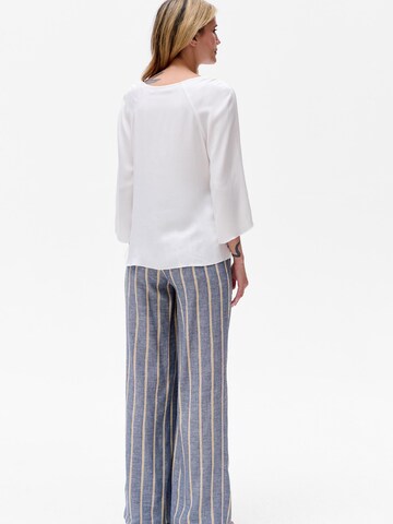 Blue Shadow Blouse in Beige